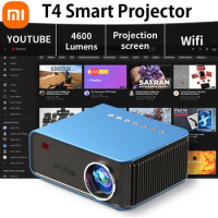 Xiaomi New T4 Projector Mini Portable LED Support 1080P HD Home Theater Miracast Built in Youtube WiFi Multi Screen Projector