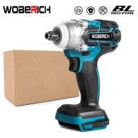 Brushless Cordless Electric Impact Wrench 1/2 inch Screwdriver Socket Power Tools Compatible for Makita 18V（without battery）