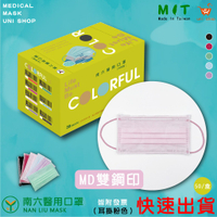 【快速出貨】【南六】雙鋼印 醫用/醫療 成人 口罩-櫻花粉(1盒/5盒)平面口罩/台灣製/台灣國家隊/耳掛同色/彩色