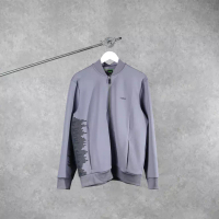 Hugo Boss Jaket HUGO BOSS SAMOO GRAPHIC SIDE BLACK GREY ZIP TACK JACKET 100% ORIGINAL