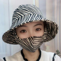 New Dust-Proof Mask Hat Flower Fisherman Hat Breathable Mask Outdoor Sports Neck Protection UV Protection Sunscreen Hat
