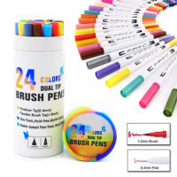 Art Marker Dual Tip Brush Pens Markers Watercolor Pen Fineliner and Brush Coloring Sketching Calligraphy Drawing School Supplies