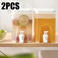 2Pcs Large Capacity Cold Kettle 3.5L Juice Jug Cold Kettle with Faucet In Refrigerator Ice Drink Dispenser Fridge and Faucet