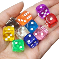 骰子色子大號篩子骰子道具樹脂彩色透明骰子數字骰子水晶骰子