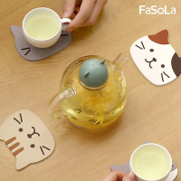 FaSoLa 多用途加厚 PVC 止滑杯墊 可愛貓咪款 (2片裝)