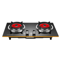 Household Gas Stove Infrared Gas Stove Natural Gas Double Burner Infrared Stove Fierce Fire Glass Surface Stove