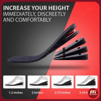 Unisex Height Increase Insoles, 9cm Air Cushion Heel Lift Pads, Adjustable 1-4 Layer Design, Comfort