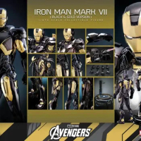 Hot Toys Ht Iron Man Mark 7 Black Gold Version Mms741-d61 1/6 Scale Collectible Figure Model Garage Kit Decorative Ornaments Toy