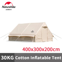 Naturehike Air 12.0 Cotton Inflatable Tent 5-8 Persons Large Space Cabin Tent Family Outdoor Hiking Travel Tent With Air Pump