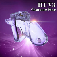 Amazing Price HT V3 Chastity Device Male  Cage Bio-sourced Resin Chastity Belt With 4 Size  Ring  Di