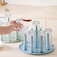 Cup Drying Rack Dust-proof Glass Cup Drainer Holder Stand Detachable Bottle Dish Drying ShelfStorage Tray Kitchen Supplies