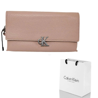 【Calvin Klein 凱文克萊】calvin klein 經典logo woc 鏈帶包 新款 乾燥玫瑰粉色