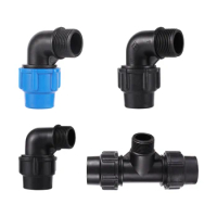 Plastic Quick Male Thread Reducer 25/32mm to 1"PE Pipe PVC Pipe Connection Fitting Elbow Tee Garden Straight Water Pipe Fitting