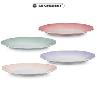 【Le Creuset】凡爾賽花園系列瓷器橢圓盤32cm(淡粉紅/淡粉紫/櫻花粉/湖水綠)
