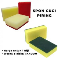 spon cuci piring / hijau kuning / spon cuci piring dua sisi halus dan kasar / sabut busa