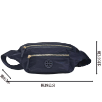 【TORY BURCH】TORY BURCH tb logo雙拉鍊尼龍肩背腰包 藍色(母親節送禮)