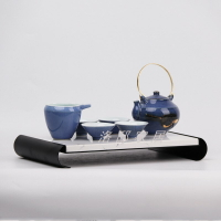 新中式輕奢陶瓷茶具托盤組合擺件樣板房客廳茶室茶幾桌面軟裝飾品