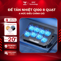 Đế Tản Nhiệt Laptop Q100 2 Quạt Lớn, Giá Đỡ Kê Laptop 4 Tùy Chỉnh Độ Cao, Hỗ Trợ Laptop 12-17 Inch