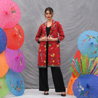 NONA RARA - Outer Rindu Tulis Betawi T4169, Baju kerja outer batik wanita modern