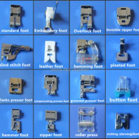 16 Pcs Different Presser Foot For Multi-Function Household Sewing Machine,Compatible With Brand Of Singer,Brother,Janome,Acme..