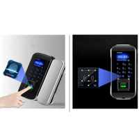 Smart Fingerprint Door Lock Electronic Digital Opener Electric RFID Biometric Security Double Door Password Lock Office Attendan