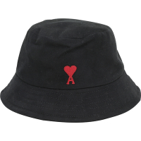 AMI PARIS Red Ami De Coeur 紅心A補丁純棉漁夫帽(黑色)