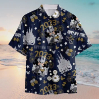 Disney Happy New Year 2023 Hawaiian Shirt Disney Hawaiian Shirt Disney Mickey Buttons Shirt Disney Hawaiian Shirt Casual T-Shirt