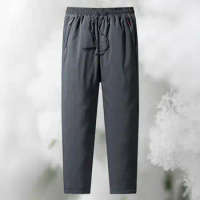 Men Trousers Warm Cozy Men's Winter Sweatpants with Elastic Waist Pockets Ideal for Jogging Exercise Casual Wear Reinforced