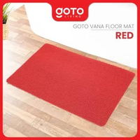Goto Vana Floor Mat 3D Keset Kamar Mandi PVC Anti Slip Menyerap Air Alas Kaki Jaring 100 X 120 RED