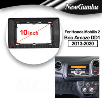 NewGambu 10 inch For Honda Mobilio 2 Brio Amaze DD1 2013-2020 Frame Audio Adaptor Dash Trim Kits Facia Panel Radio Player screen