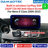 DamaoTek Android 12 12.3” Car Multimedia Radio Player For Mercedes Benz E Class E200 E230 E260 W212 2009 - 2016 Auto Video