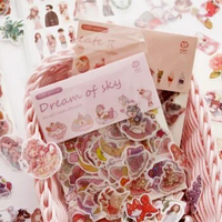 100pcs/pack Happiness Cat Decorative Washi Stickers Scrapbooking Stick Label Diary Stationery Album Stickers