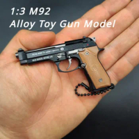 1:3 M92 Alloy Toy Gun Model Detachable Exquisite Metal Keychain Look Real Fake Gun Collection Fidget Toy Gifts for Adult Boys