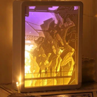 EVA EVANGELION Peripheral Paper Carving Lamp EVA Lamp EVANGELION-01 Three-dimensional Hollow LED Night Light Gift for Classmates