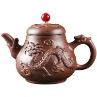 Authentic Yixing Dragon Pattern Purple Clay Tea Pot Original Mine Handmade Teapot Tea 400ml