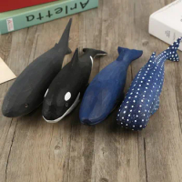 Handmade wood carving killer whale whale shark whale big fin whale ocean fish seabed animal wood carving handicraft ornaments