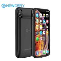 NEWDERY Battery Charger Cases For iPhone XS Max Wireless Charging Power Case 5000mAh Extenal Battery PowerBank Cover Xs Mas