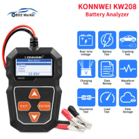 KONNWEI KW208 Car Battery Tester 12V Cranking Charging Circut Tester Battery Analyzer 12 Volts Battery Tools 100 to 2000CCA