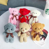 1PC Teddy Bear Plush Toy Siamese Bear Doll Bear Toy Small Gift Key Chain Pendant Gifts For Boyfriends