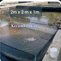 Keramba Ikan RK 3 Bar Tripel Track Anti Geser Keramba Kotak Hitam Premium Ukuran 2 M x 2 M x 1 M dar