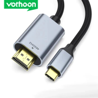 Vothoon USB C to HDMI Cable Adapter 4K 60Hz USB Type C to HDMI Cable Thunderbolt 3 Compatible with MacBook Pro Air iPad Pro