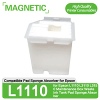 New Magnetic Compatible for Epson L1110 L3110 L3150 Maintenance Box Waste Ink Tank Pad Sponge Absorber