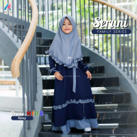 gamis anak navy S set khimar by aera