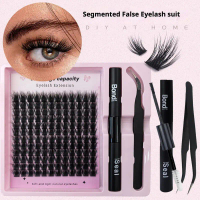 DIY Self-Adhesive Russian Mega Volume Lash Set - Reusable, Soft & Natural Segments, Single Cluster &