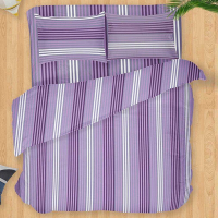 【Galatea葛拉蒂】台製純棉三件式雙人床包組-紫薰衣草