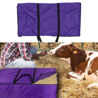 Hay Bale Storage Bag, Extra Large Tote Hay Bale Carry Bag, Foldable Portable Horse And Livestock Hay Bale Bags With Zipper Water