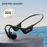 หูฟังการนำกระดูก, Sanag B60 Pro, ไร้สาย IPX8, ชุดหูฟังแบบเปิด, บลูทูธ 5.3, เหมาะสำหรับว่ายน้ำ, หูฟัง