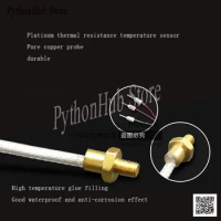 PT100 M3 Copper Screw Platinum Thermal Resistance M4 Thread Temperature Sensor Probe PT1000 Waterproof 3D Printer