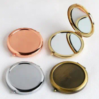 Round Mirror Compact Blank Plain Rose Gold Color For DIY Magnifying Gift Mirror With Sticker 50pcs/lot Free Shipping By Express