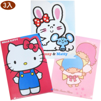 【TDL】三麗鷗HELLO KITTY凱蒂貓Bunny &amp; Matty雙子星A4資料夾L夾文件夾檔案夾3入組 887975(日本製平輸品)